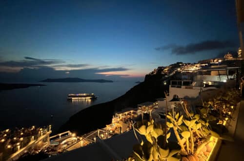 Fira coucher de soleil