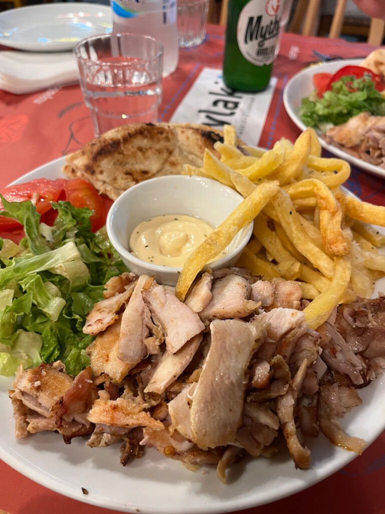 souvlaki platter naxos